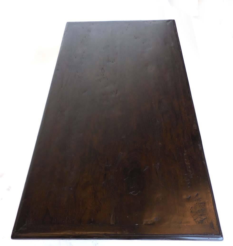 Dos Gallos Custom Walnut Wood Coffee Table In Excellent Condition For Sale In Los Angeles, CA