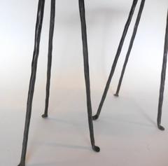 Dos Gallos Tiny Custom Iron and Bronze Tripod Tables