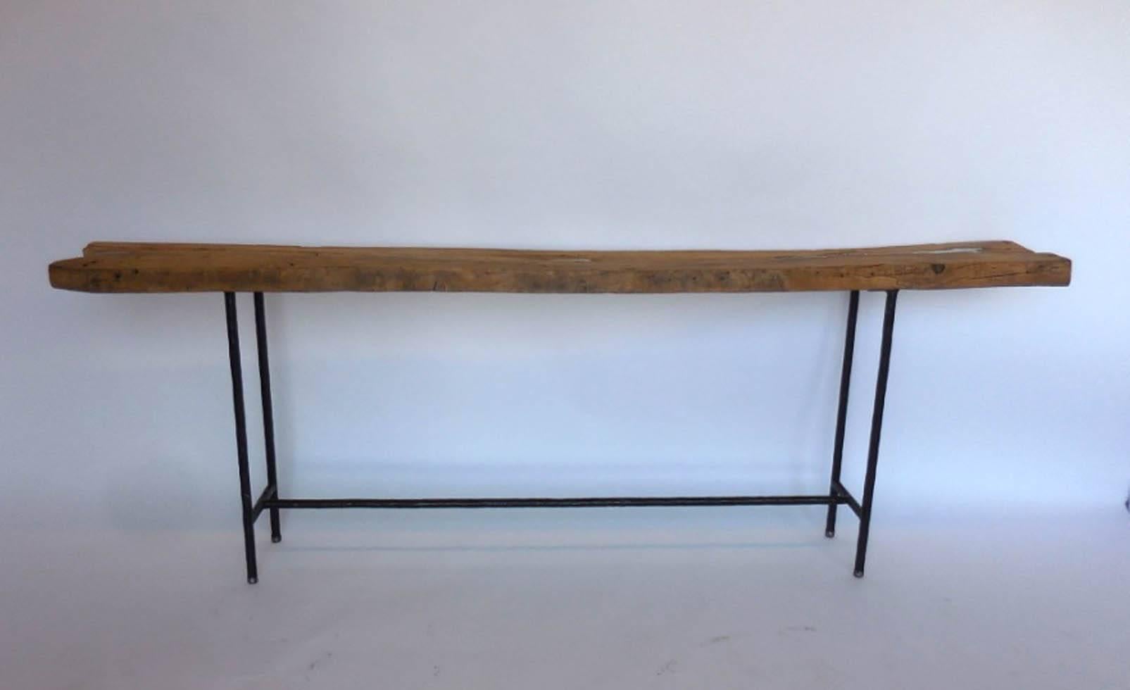 Forged Pewter Inlay Console Table