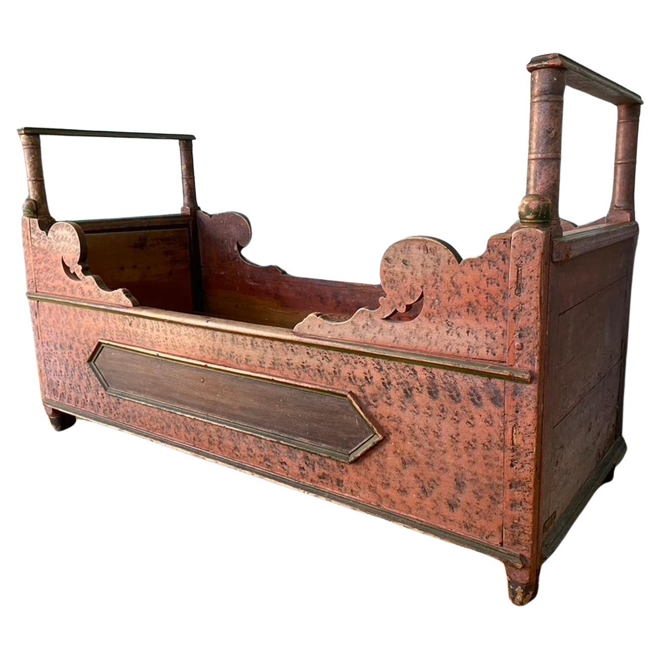 Late 18th Century Swedish Painted Pull Out Bed For Sale