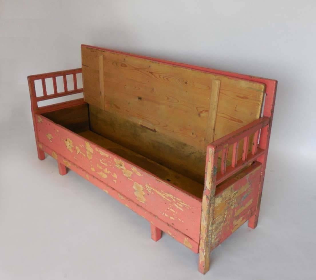 Gustavian 19th Century Painted Swedish Bench/Daybed