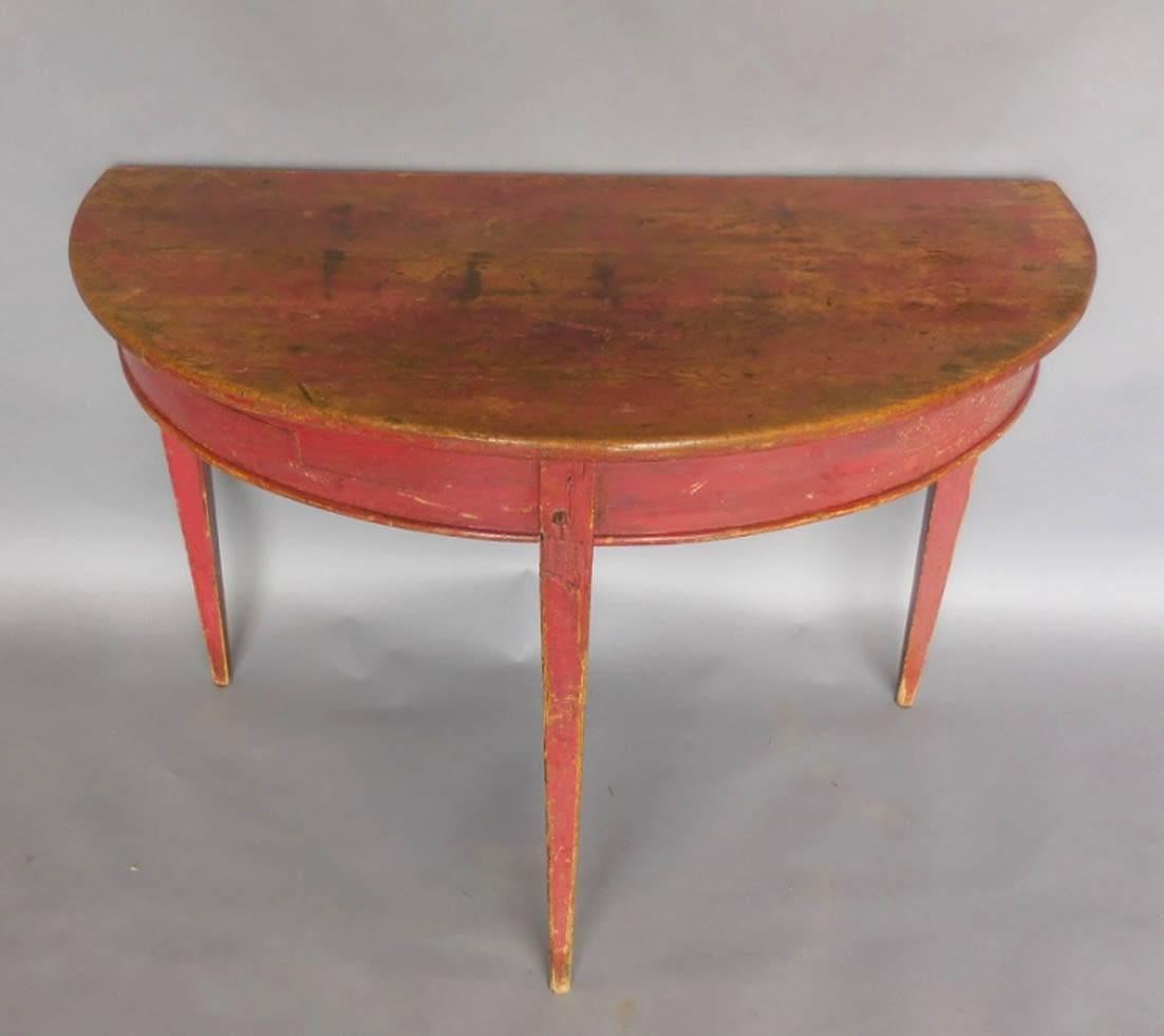 painted demilune table