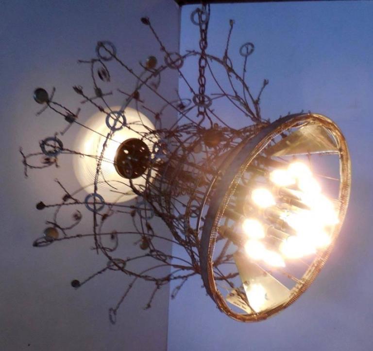 Whimsical Steampunk  Chandelier In Good Condition For Sale In Los Angeles, CA