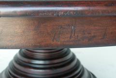 Dos Gallos Custom Walnut Wood Round Pedestal Dining or Center Table