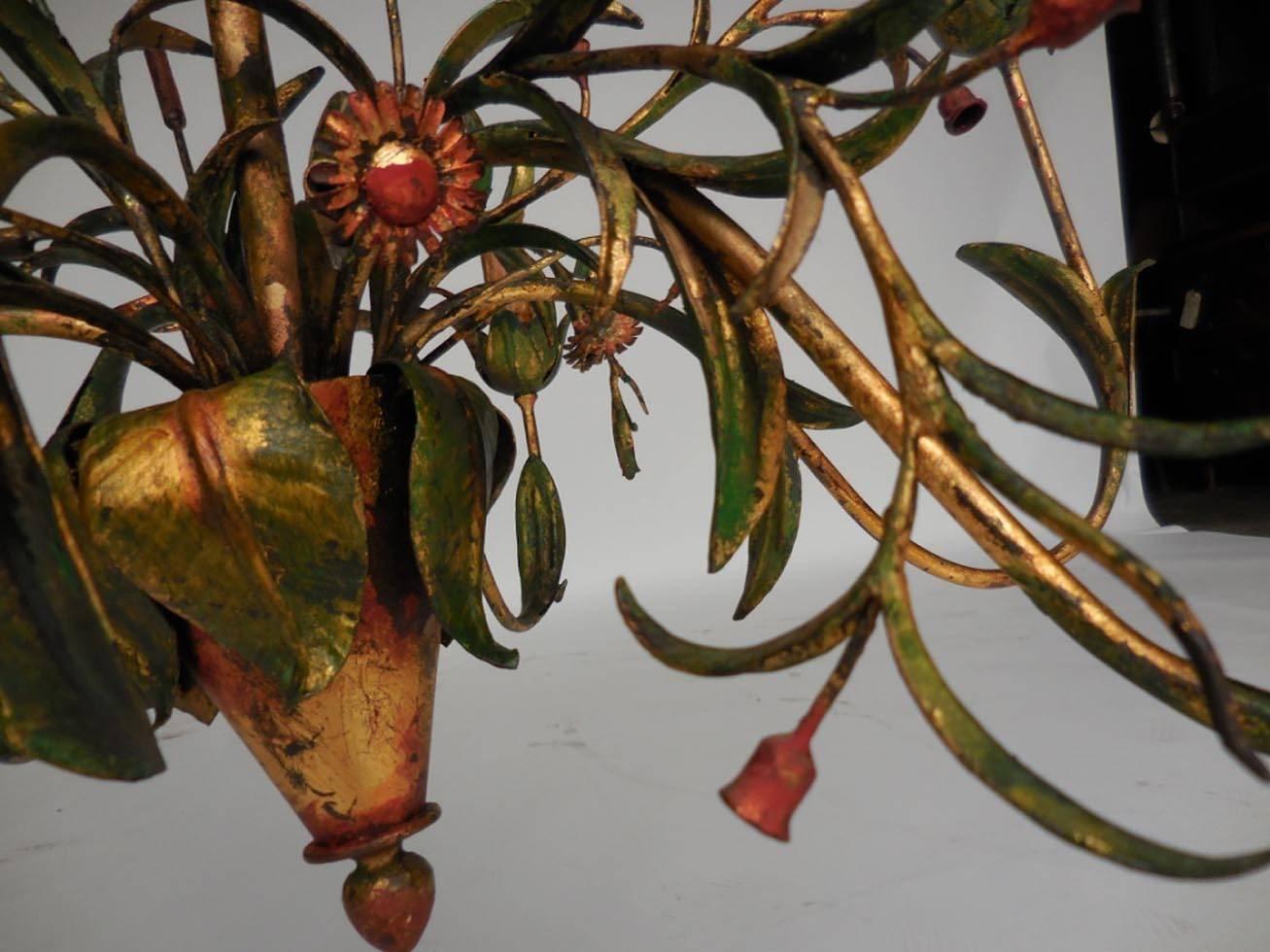 Daintly Floral Painted Iron Chandelier 2
