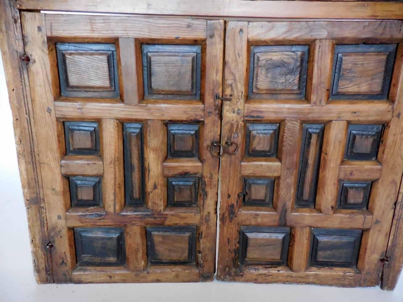 18th Century and Earlier 18th Century Wooden Window Shutters with Panels and Turned Wood