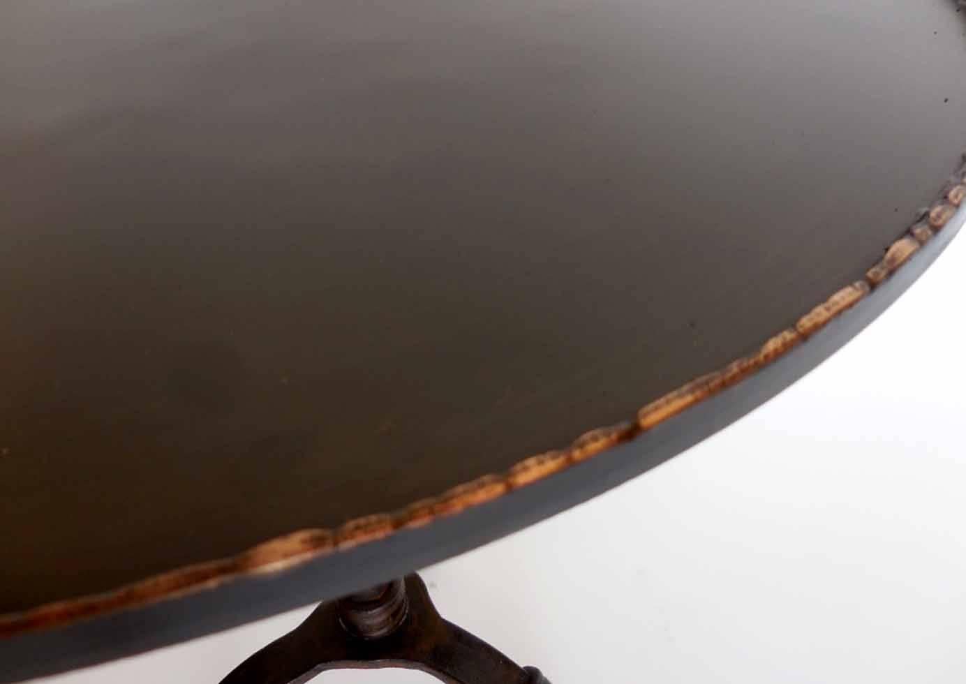 Industrial Chic/Steampunk Side Table with Bronze Edge 2