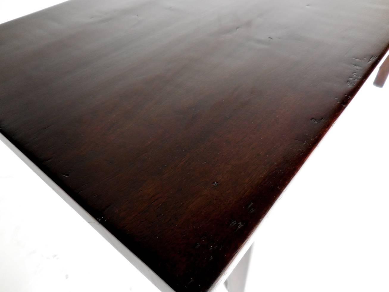 American Dos Gallos Custom Rustic Modern Walnut Console Table For Sale