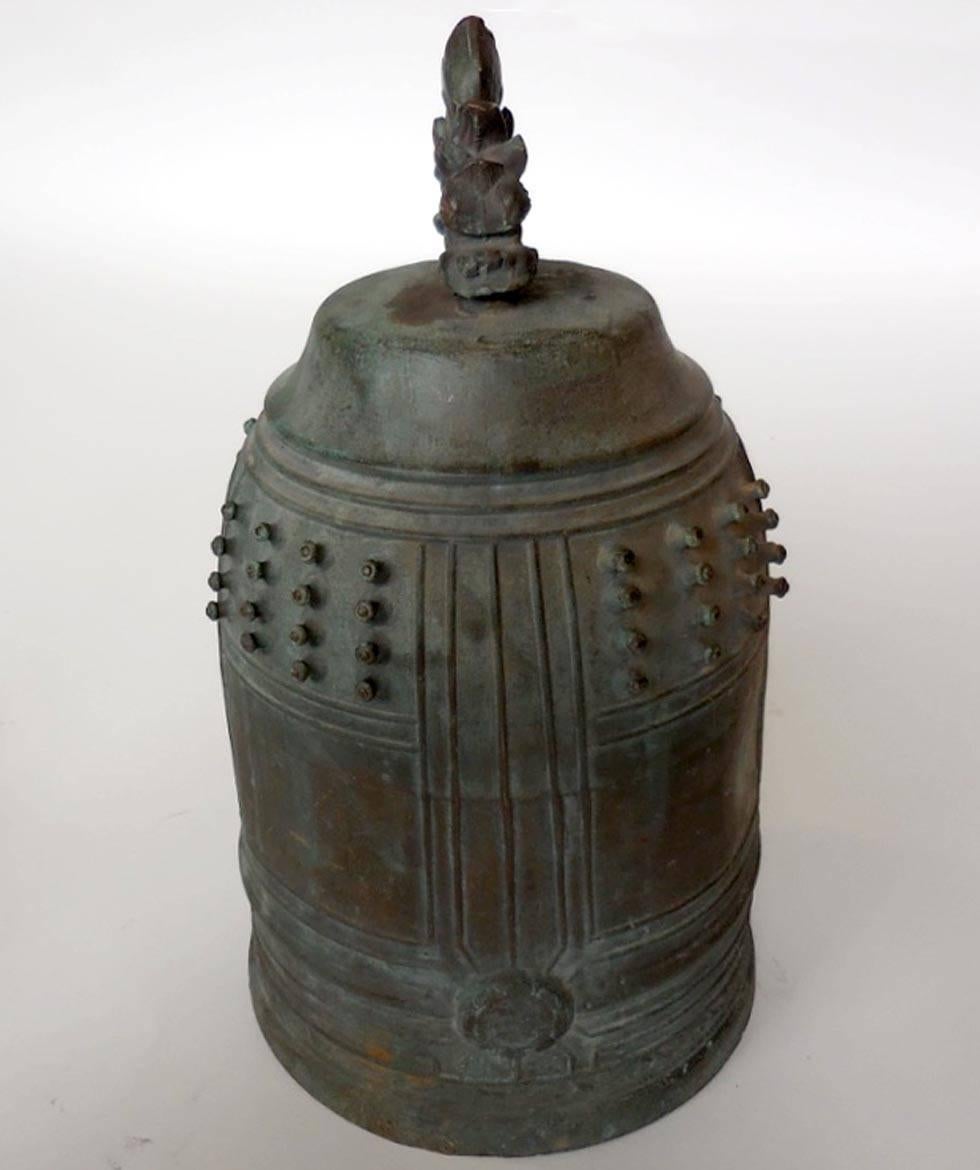 Large 19th Antique Century Bronze Temple Bell 1