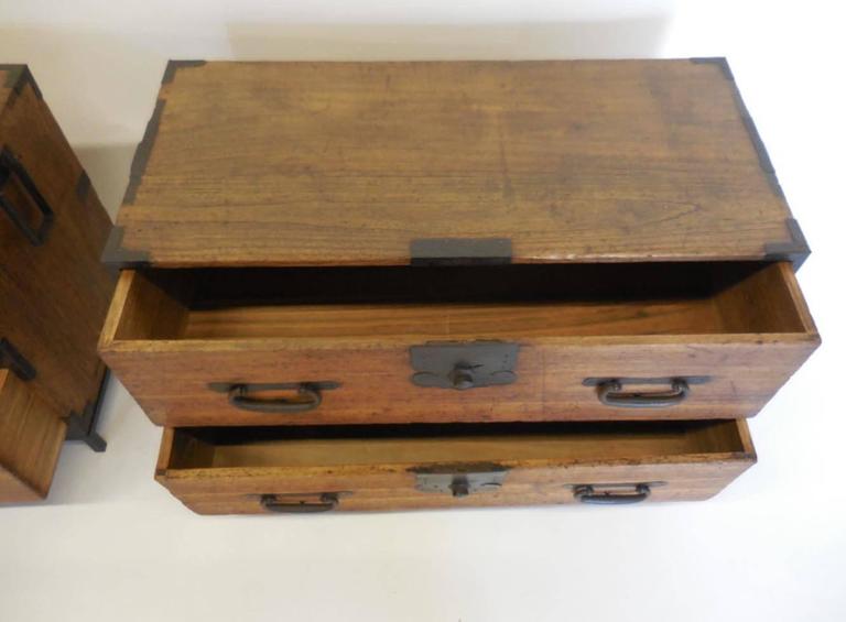 Pair of Tansu Low Chests For Sale at 1stdibs