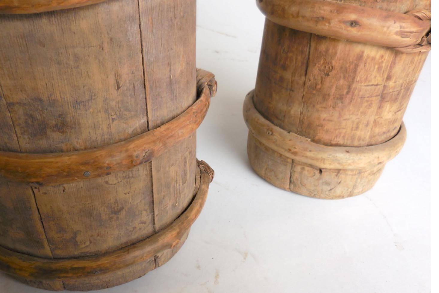 Bamboo 19th Century Japanese Water Bucket - RIGHT ONE AVAILABLE