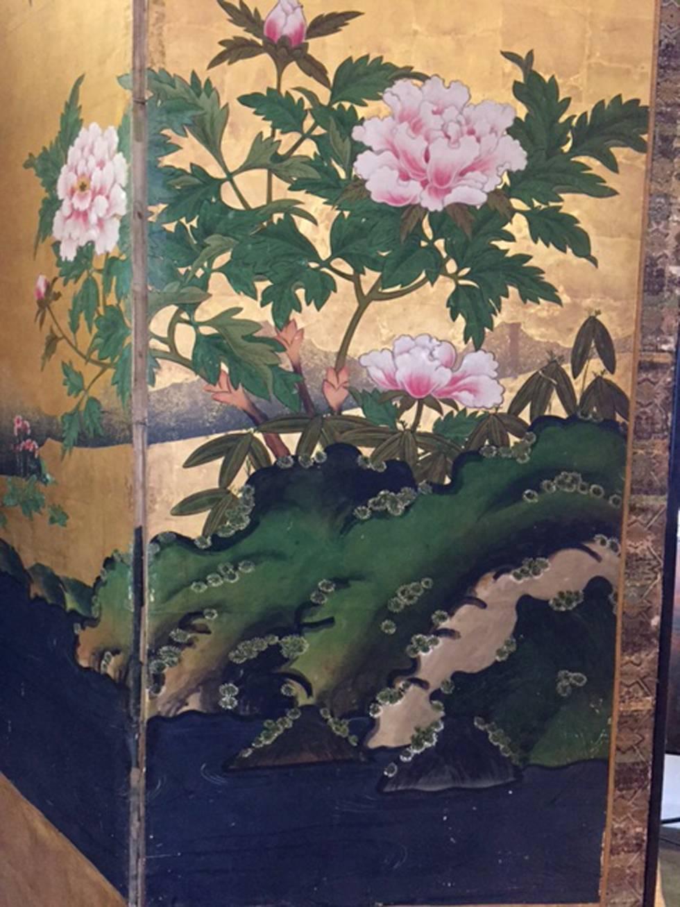This six panel screen depicts the transition from spring to summer, circa 1750. This sensitivity to seasonal change is an important part of Shinto, Japan’s native belief system and painters often depicted a single environment transitioning from