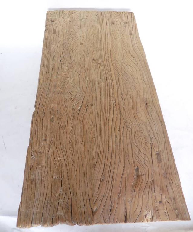 Japanese Elm Wood Coffee Table with Natural Driftwood Patina at 1stDibs