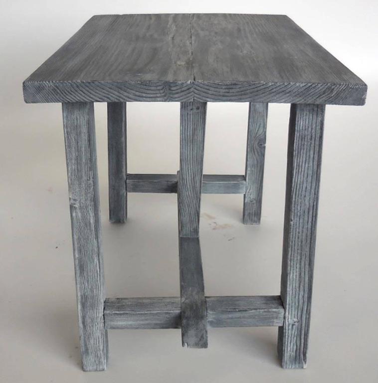 Reclaimed Wood Side Table For Sale at 1stdibs