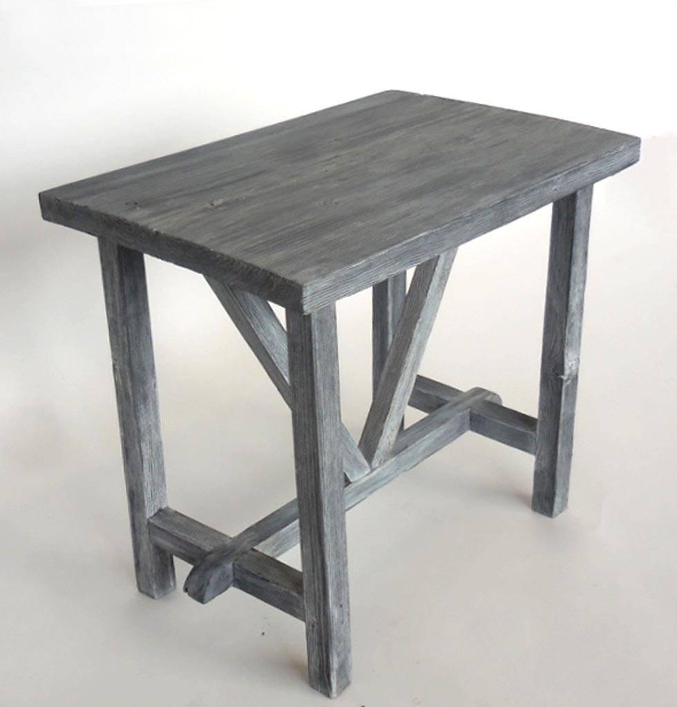 Rustic Dos Gallos  Wood Side Table For Sale