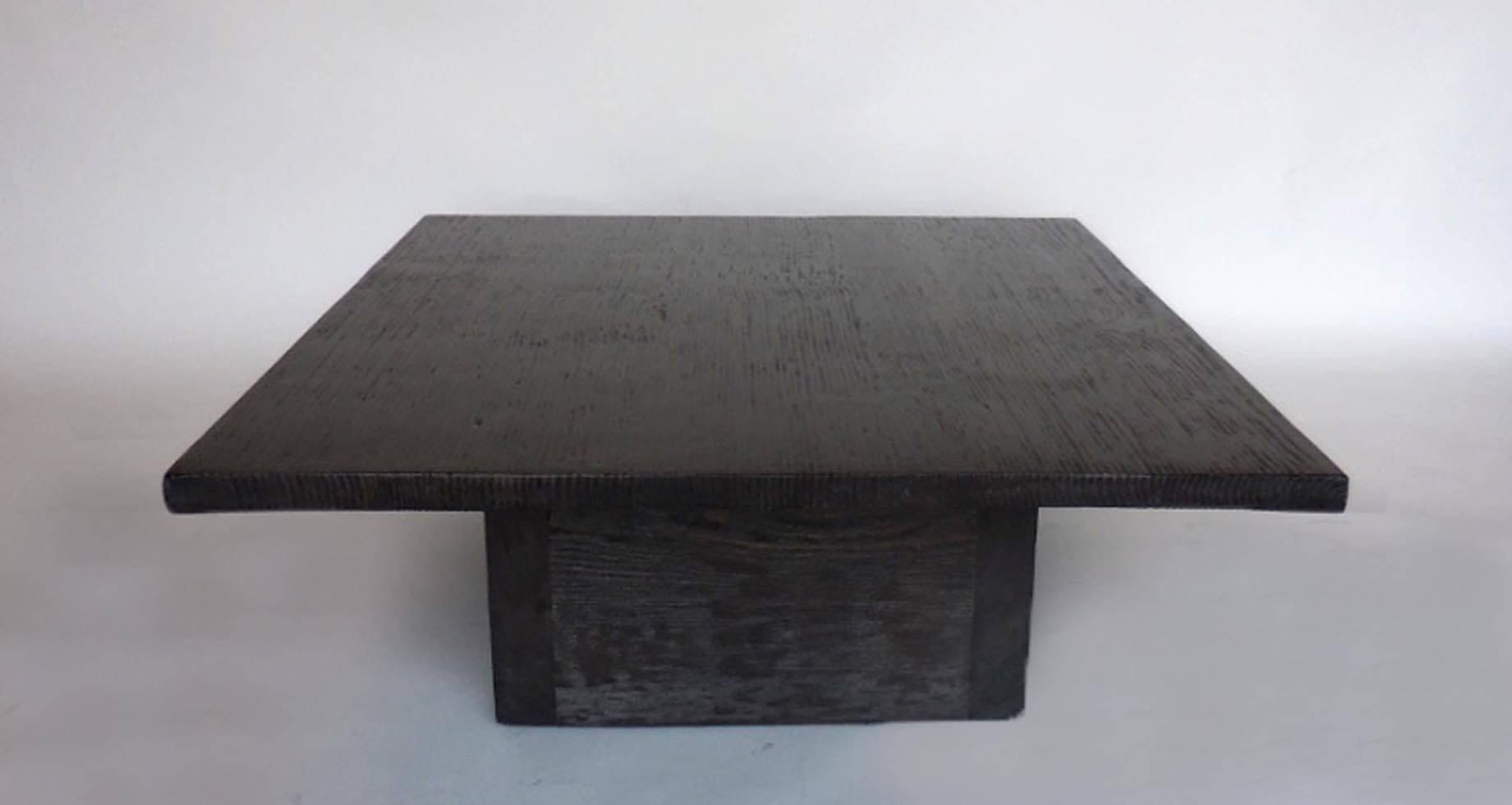 black reclaimed wood coffee table