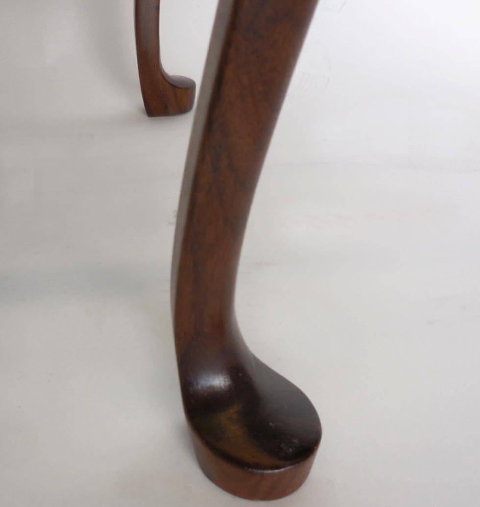 American Dos Gallos Custom Curvy Side Table in Walnut Wood For Sale