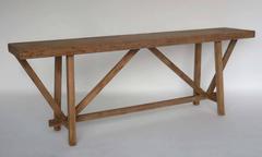 Console à contrefort en bois japonais