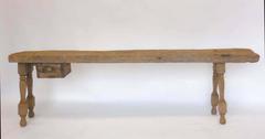 Rustic Light Color Wood Console with Drawer