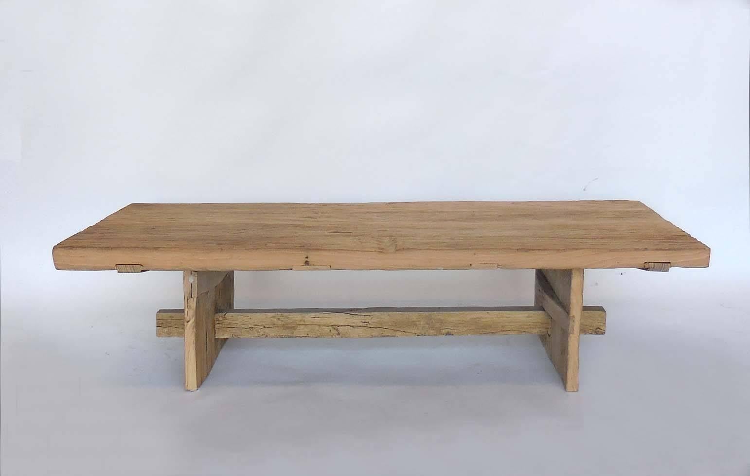 200-year old northern elmwood from Japan used to create this clean lined, rustic coffee table. Smooth to the touch, yet wonderfully weathered.