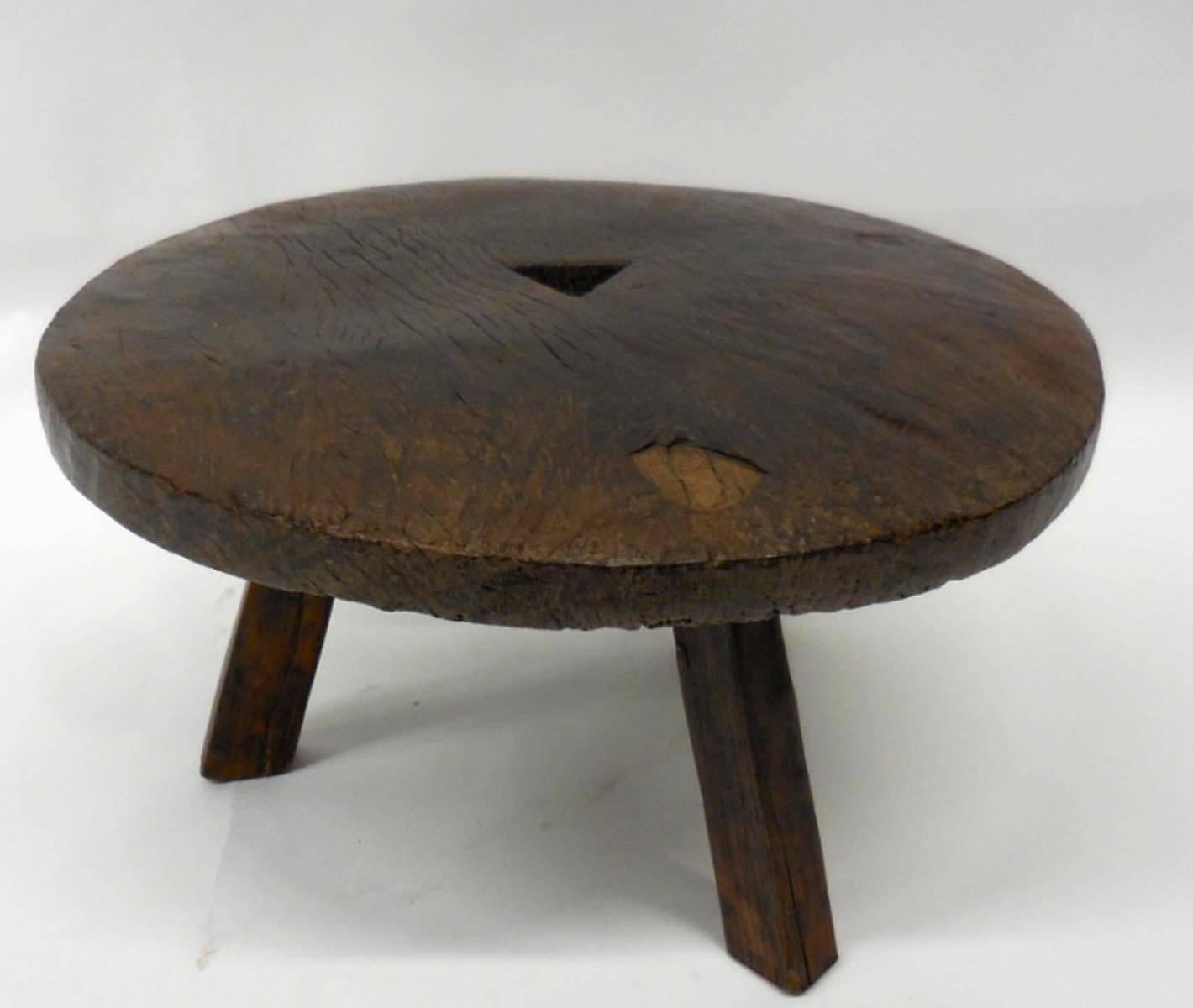 19th Century Wooden Stool/Low Table In Good Condition In Los Angeles, CA