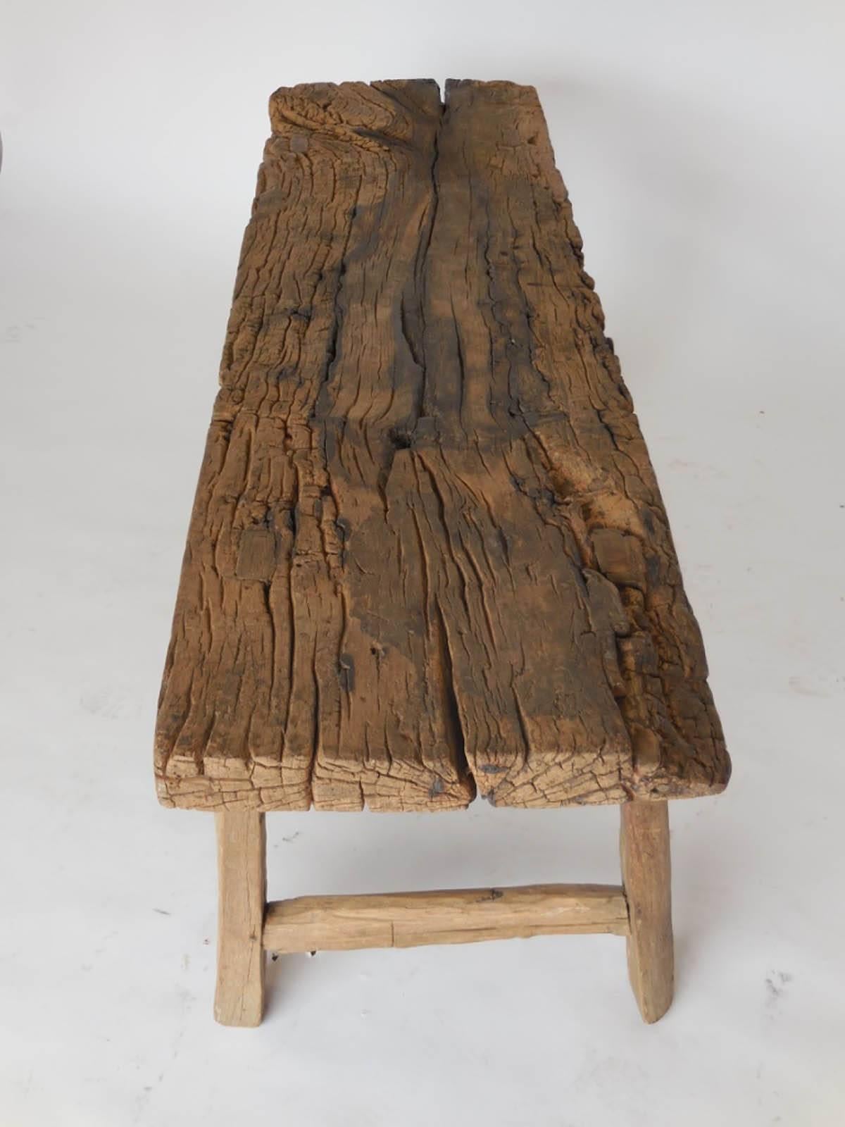 Chinese Early Chestnut Bench with Branch Stretcher