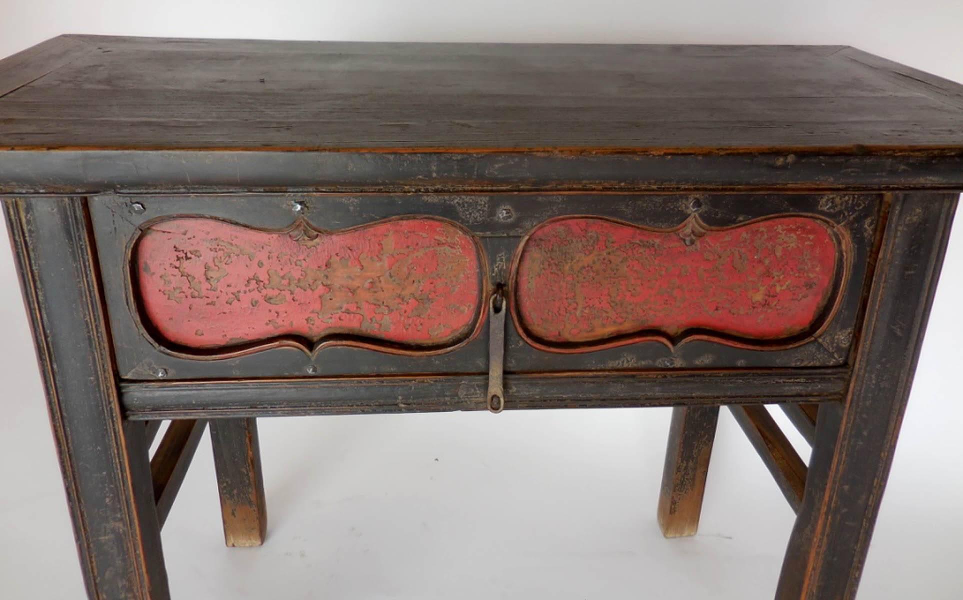 Qing Dynasty Painted Console with Drawer 4