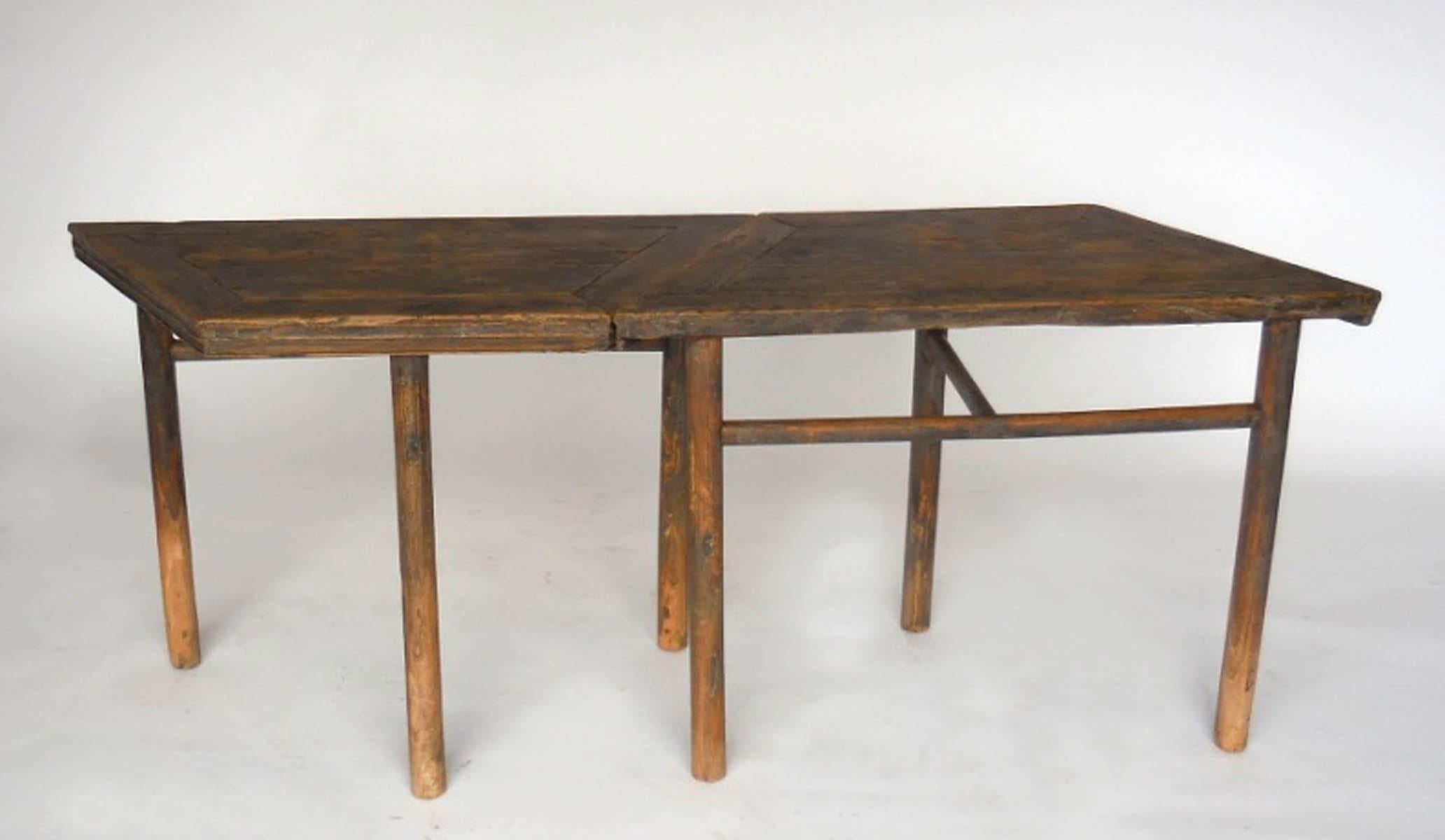 18th Century and Earlier Pair of 19th Century Chinese Modular Demilune Tables