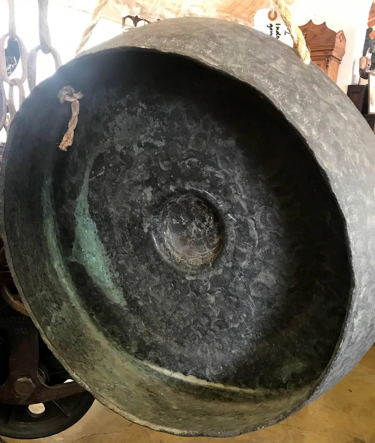 Forged Very Large Bronze Gong with Striker