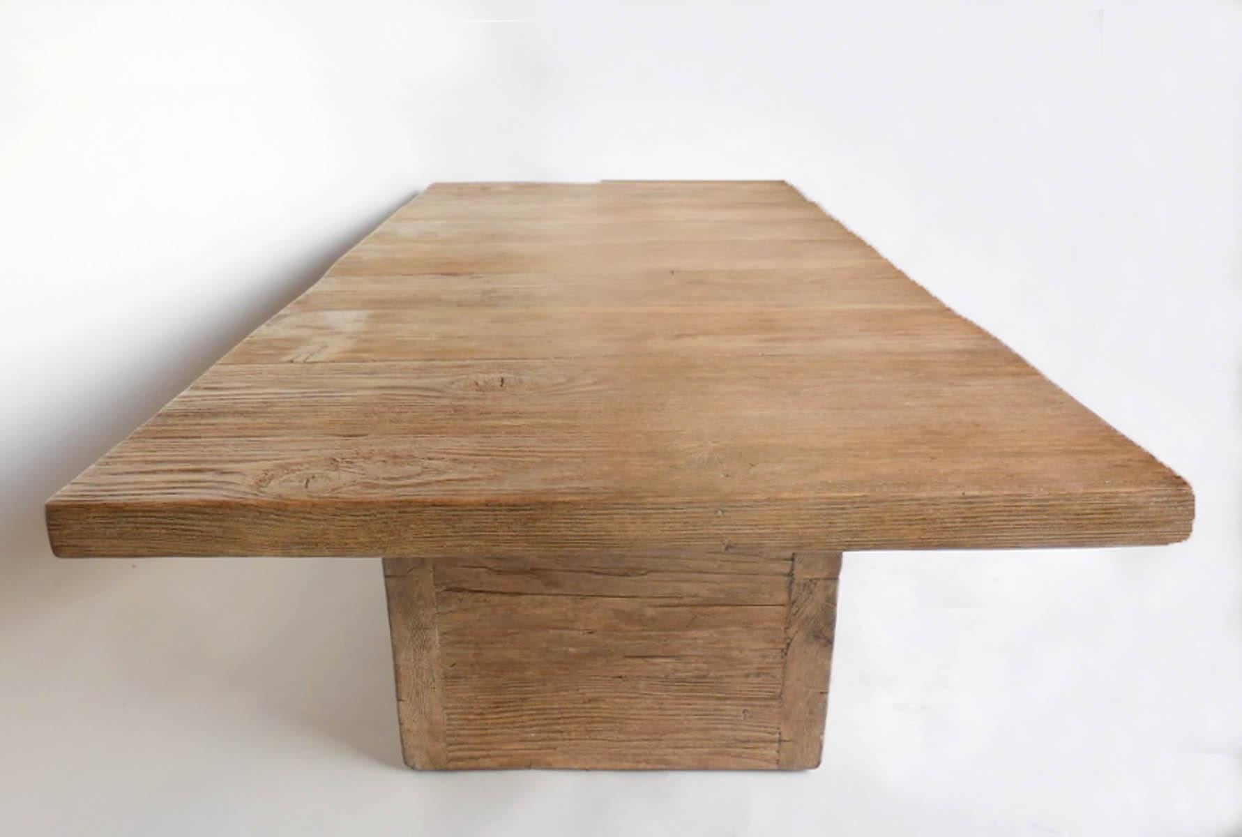 American Dos Gallos Studio Custom  Wood Rustic Modern Coffee Table For Sale