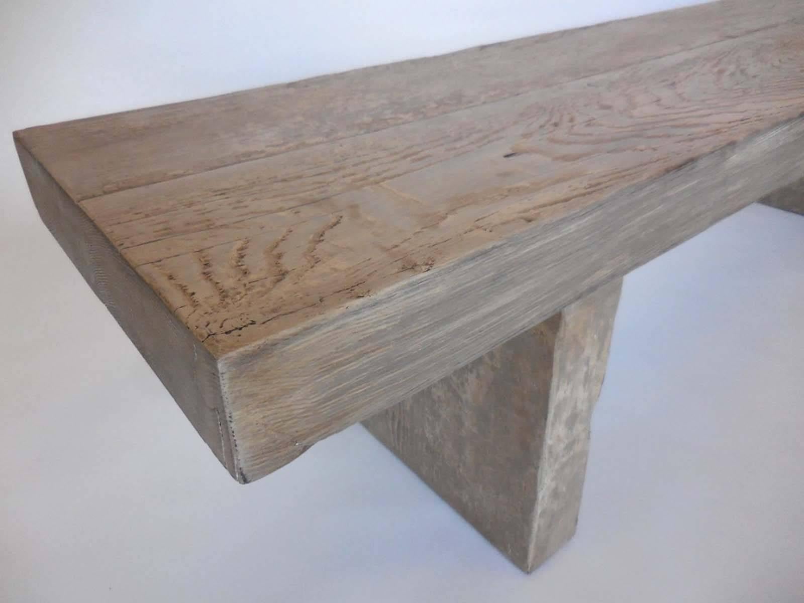 American Dos Gallos Custom Grey Plank Bench or Cocktail Table