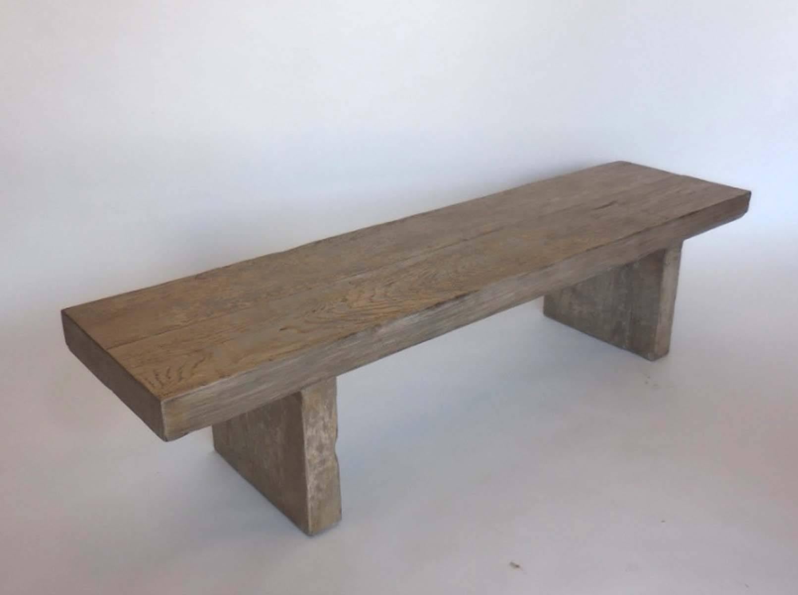 Dos Gallos Custom Grey Plank Bench or Cocktail Table In Good Condition In Los Angeles, CA