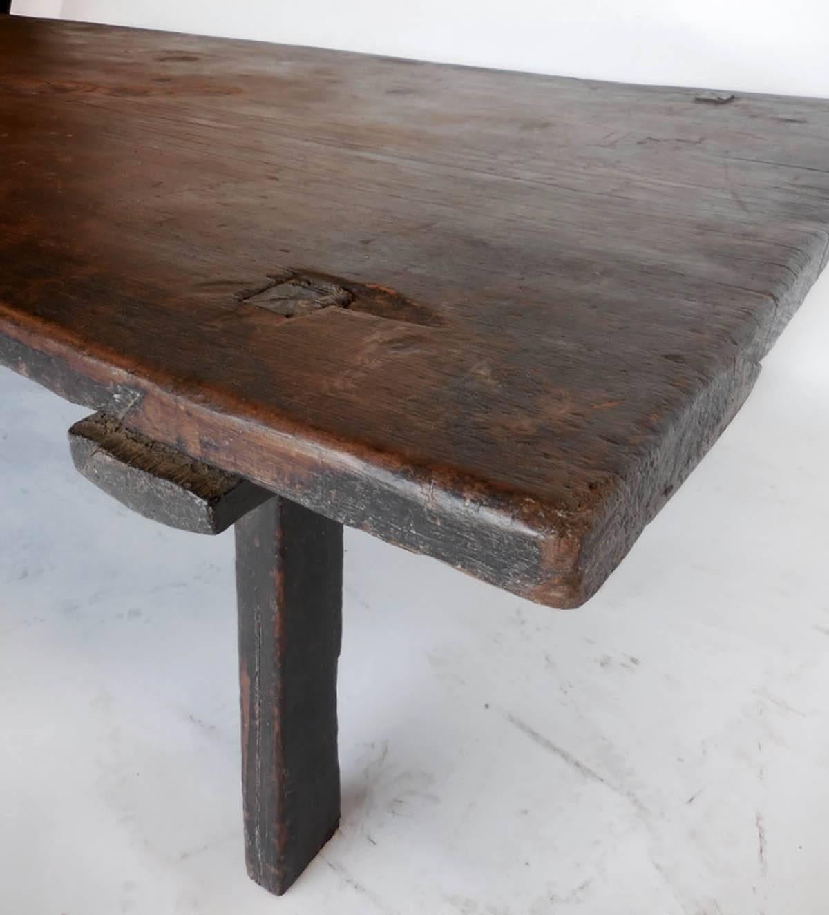 Wood 19th Century Primitive Modern Coffee Table