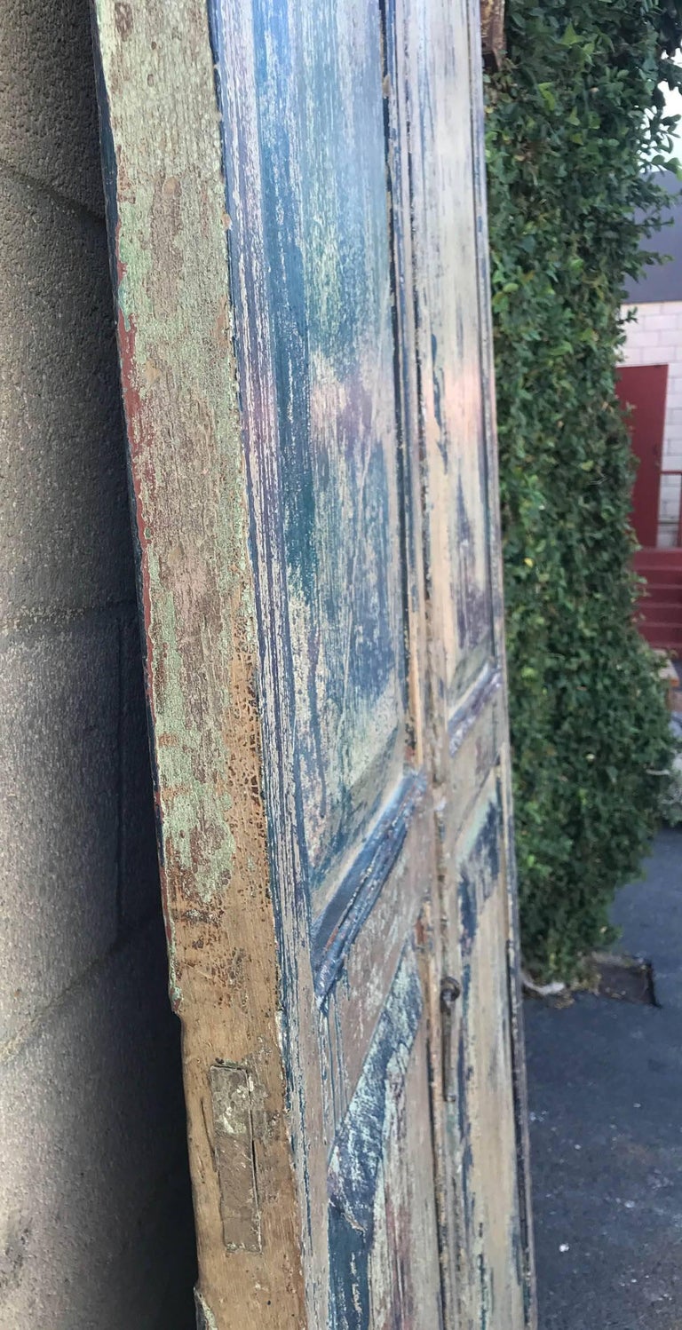 Rustic Pair of 19th Century Painted Doors For Sale