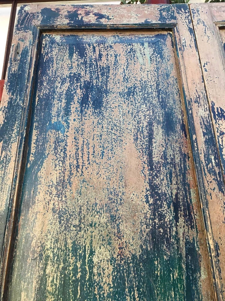 Pair of 19th Century Painted Doors In Good Condition For Sale In Los Angeles, CA