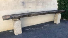 19th Century Stone Column and Wood Console