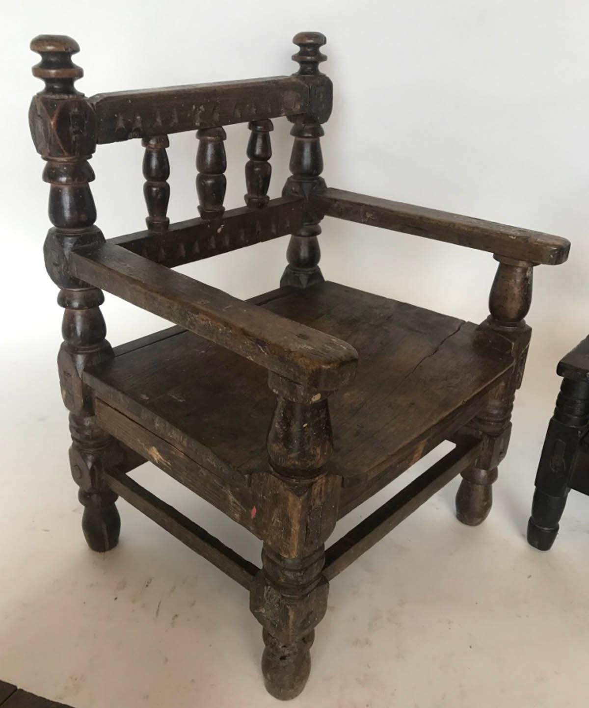 Spanish Colonial Antique Guatemalan Children's Chairs
