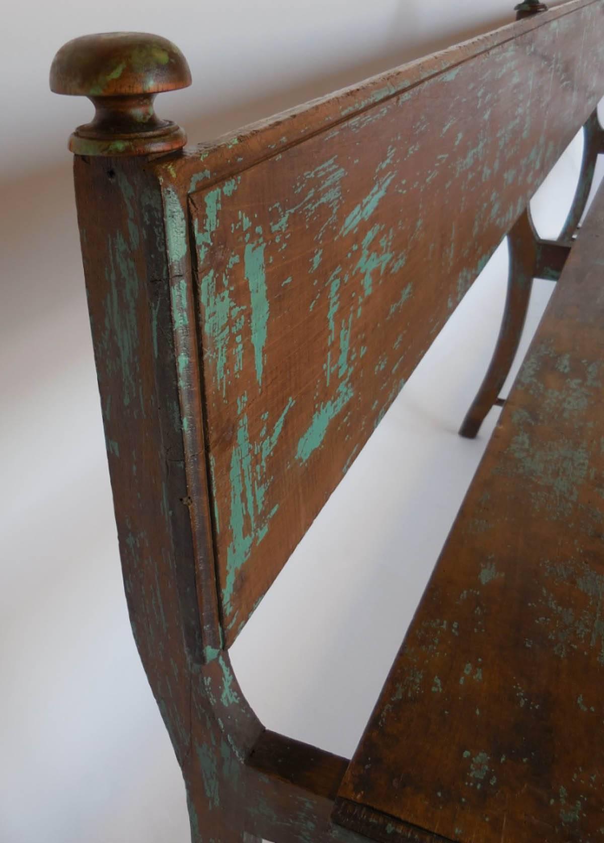 Guatemalan 19th Century Bench with Traces of Paint