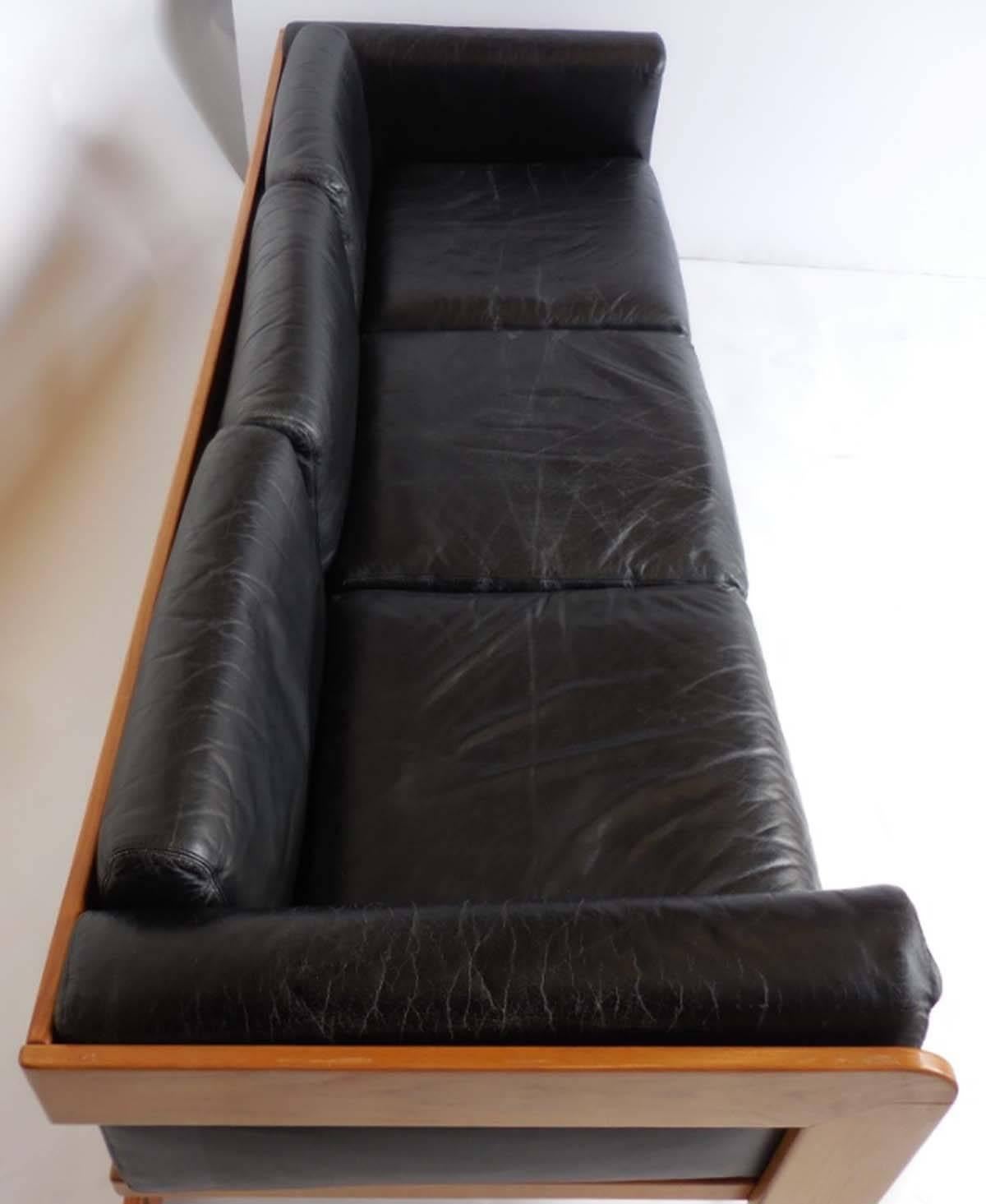 Italian Giuseppe Raimondi Leather Sofa and Chair