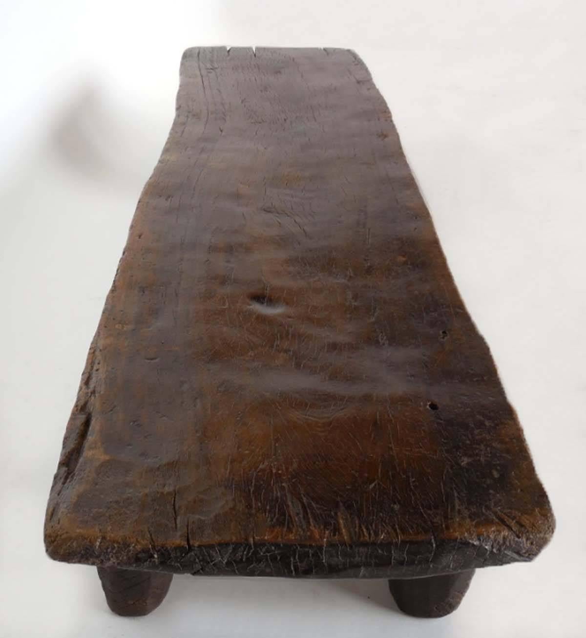 Primitive Antique Wood Nupe Bench or Coffee Table