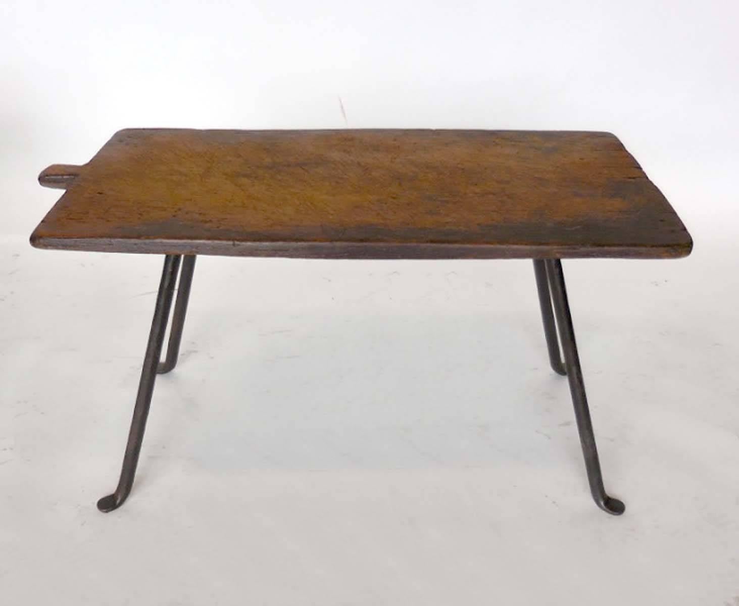 Primitive Three Antique Wooden Tray Side Tables