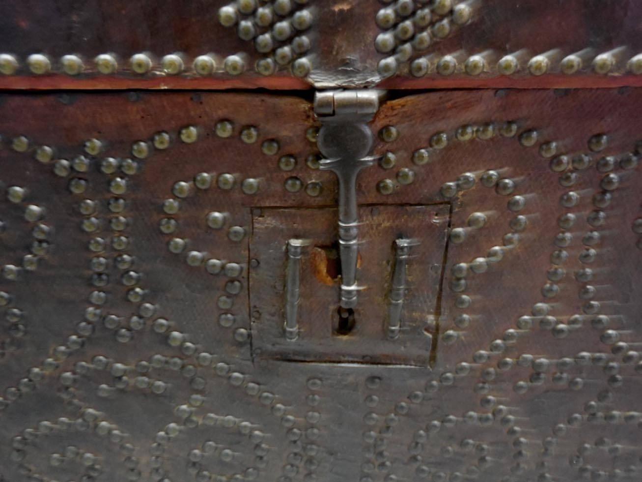 Spanish Colonial Leather Trunk 6