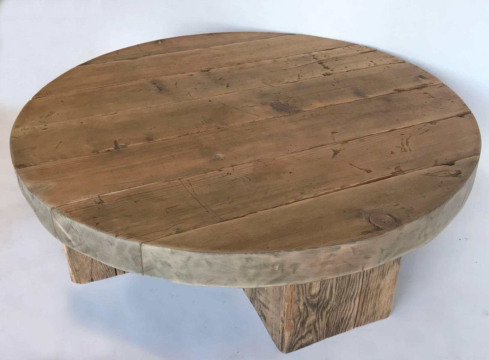 round rustic coffee table