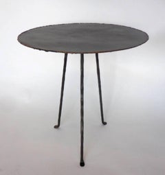 Hand-Forged Iron and Bronze Tripod Table by Dos Gallos Studio