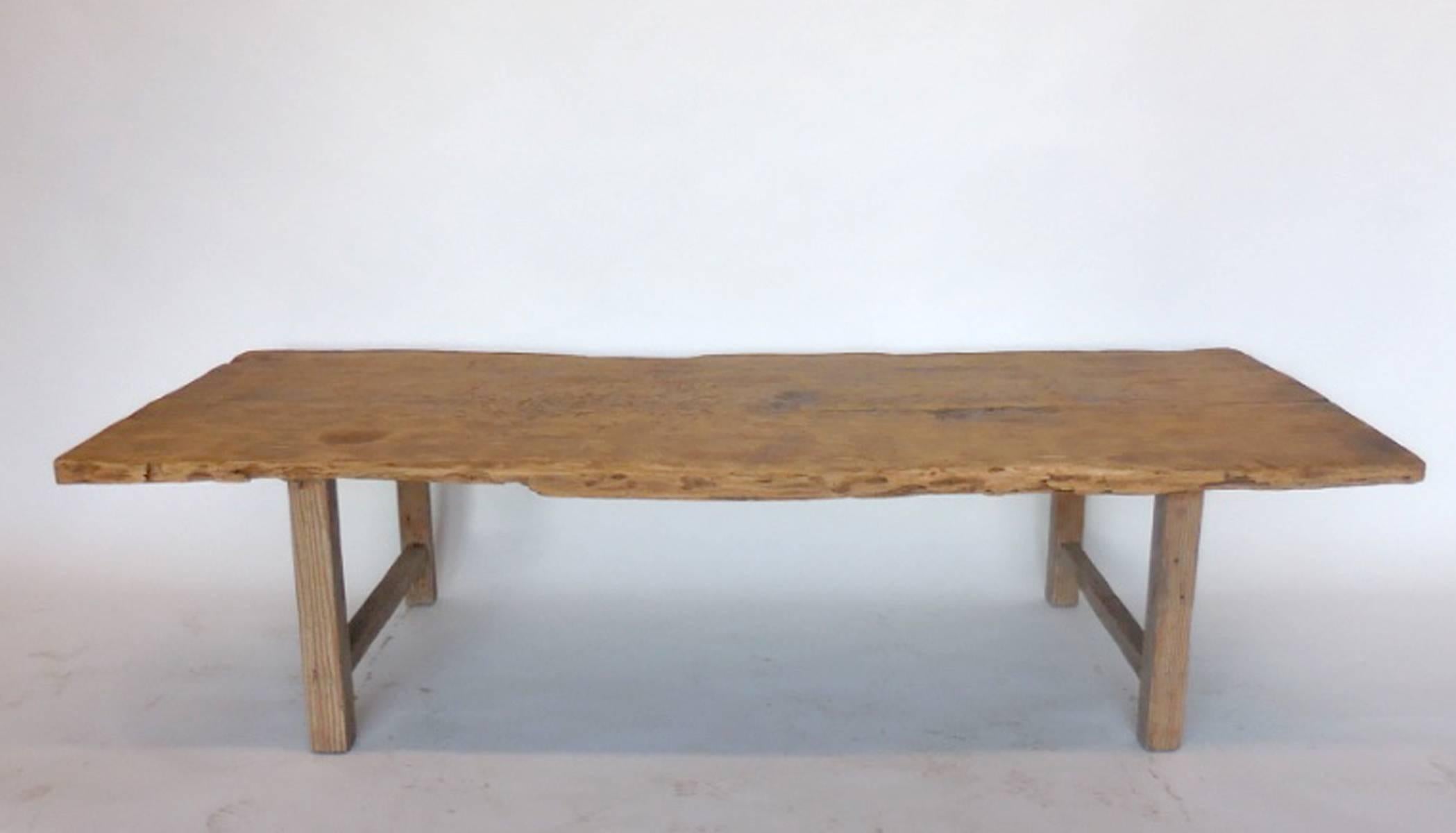 Rustic Sun Bleached Coffee Table In Good Condition In Los Angeles, CA