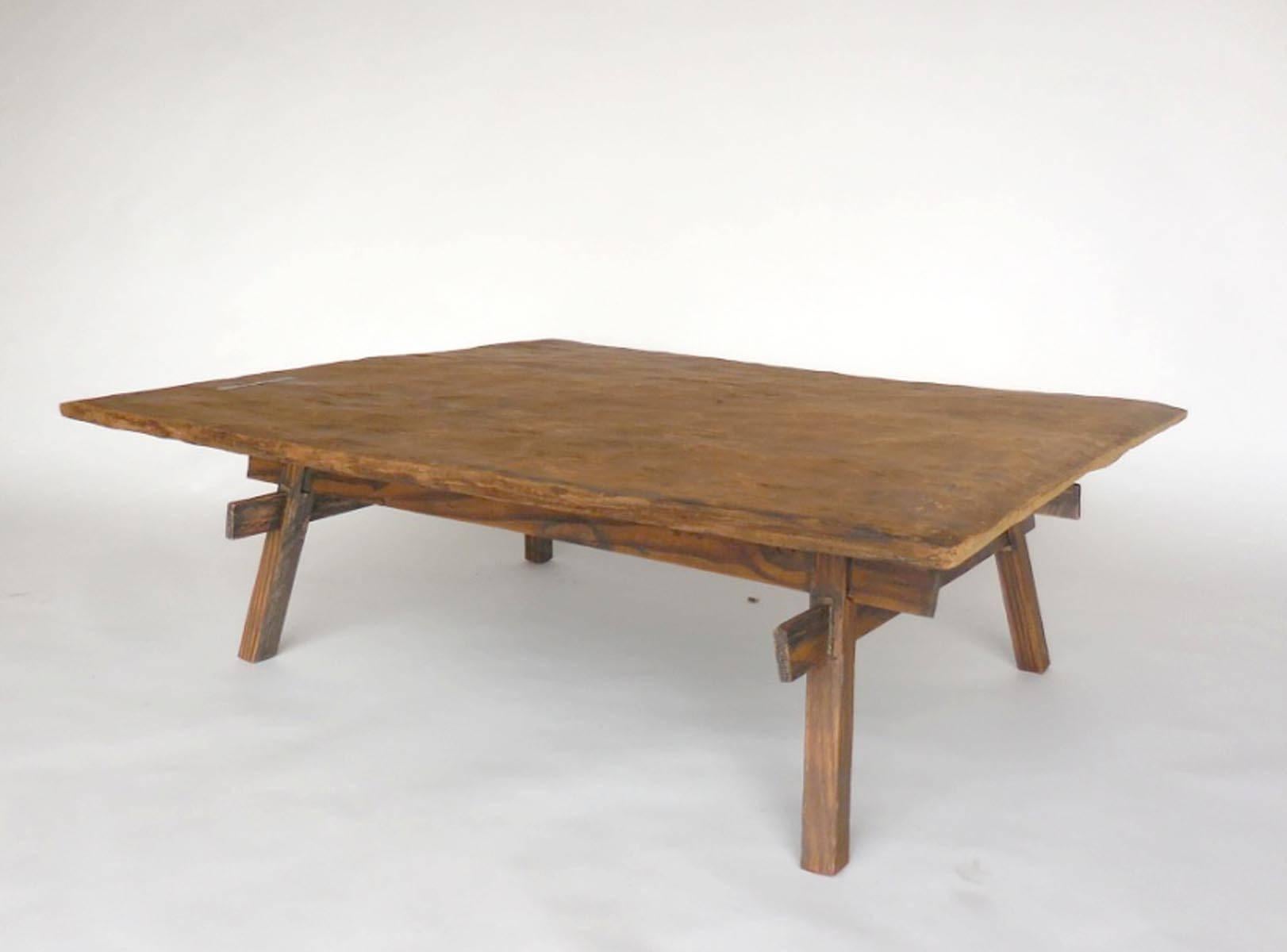 Guatemalan Rustic Coffee Table with Straight Legs