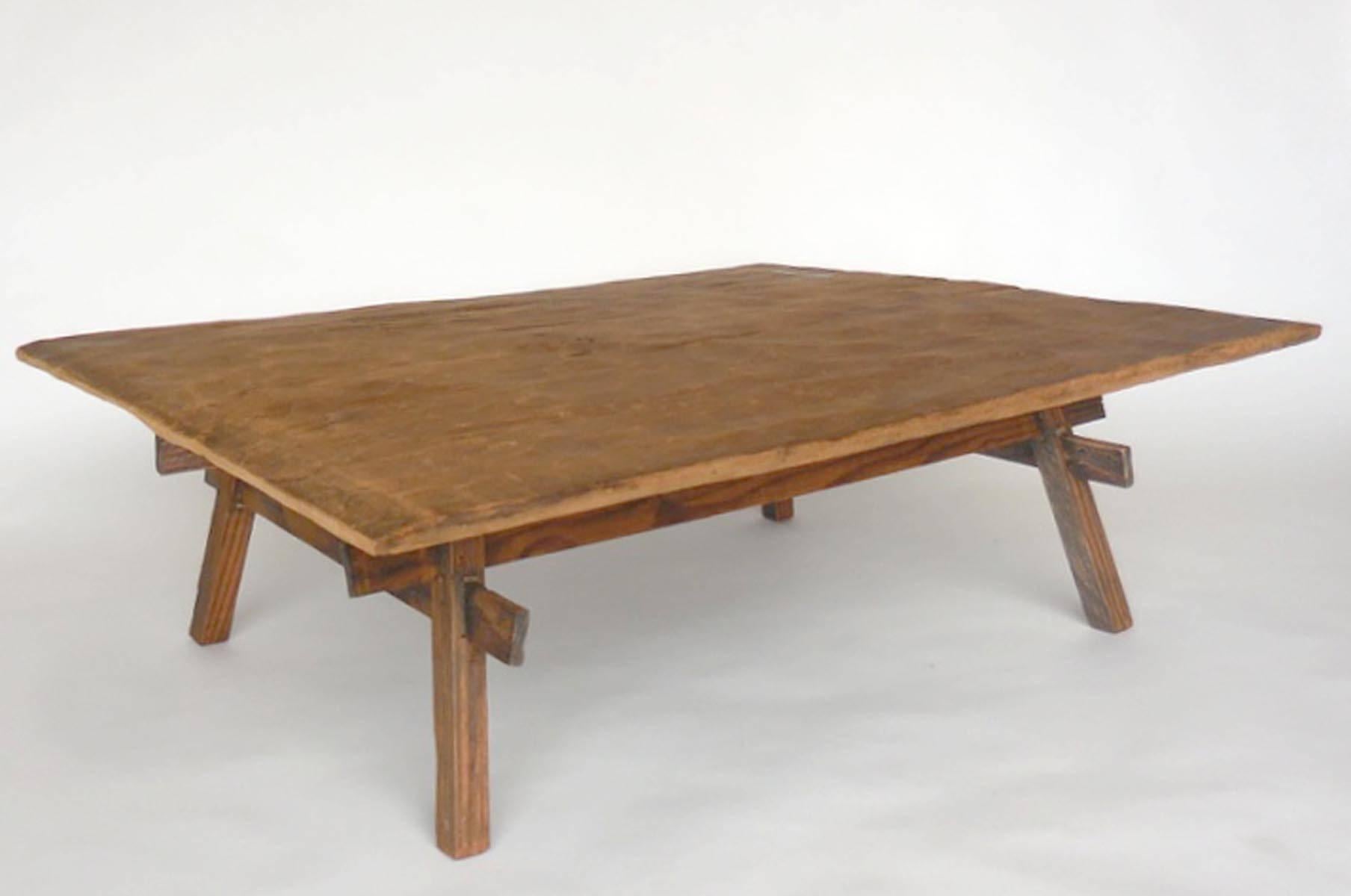 19th Century Rustic Coffee Table with Straight Legs