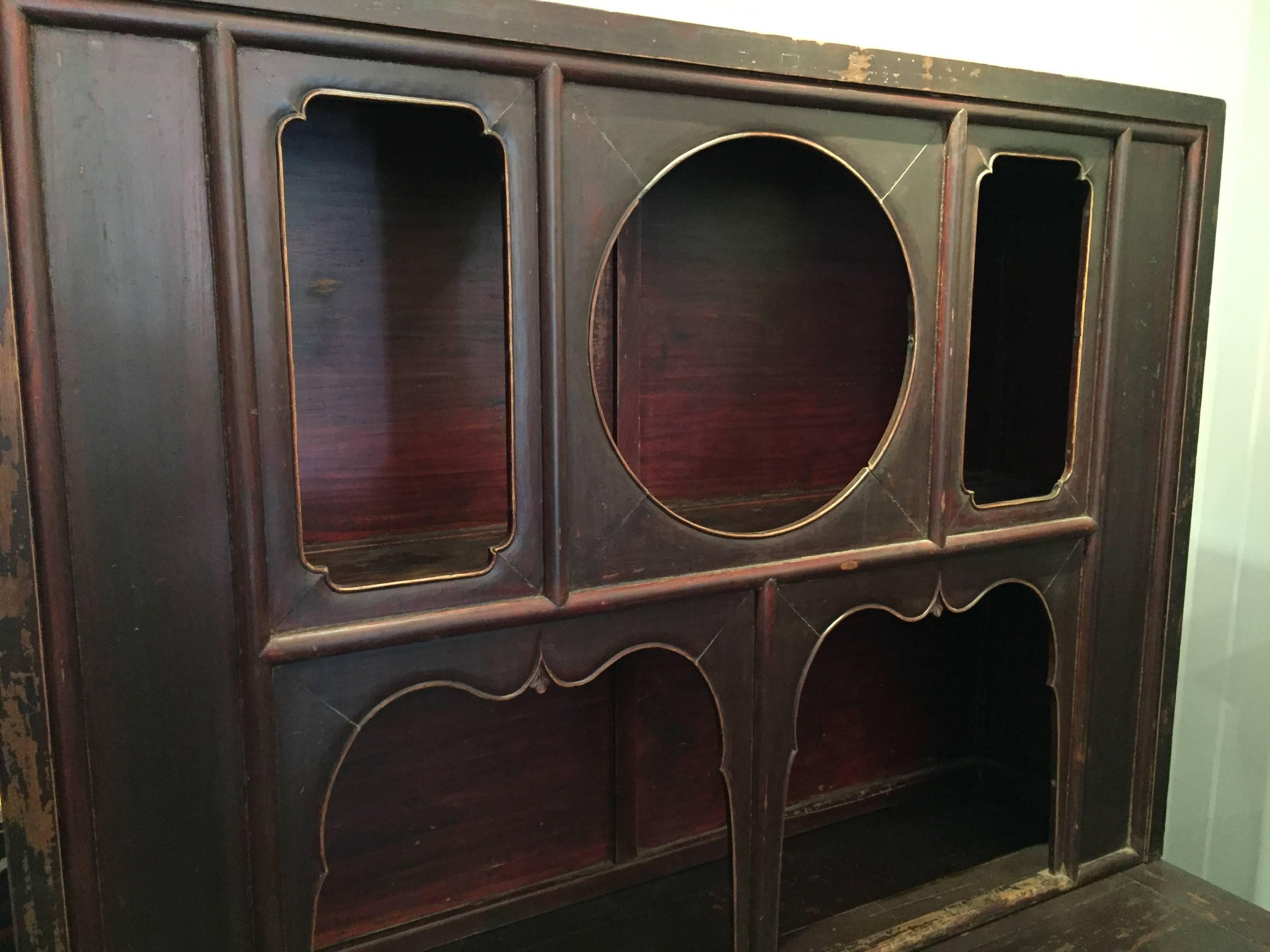 19th Century Qing Dynasty Unusual Shanxi Tow-Part Hutch For Sale 1