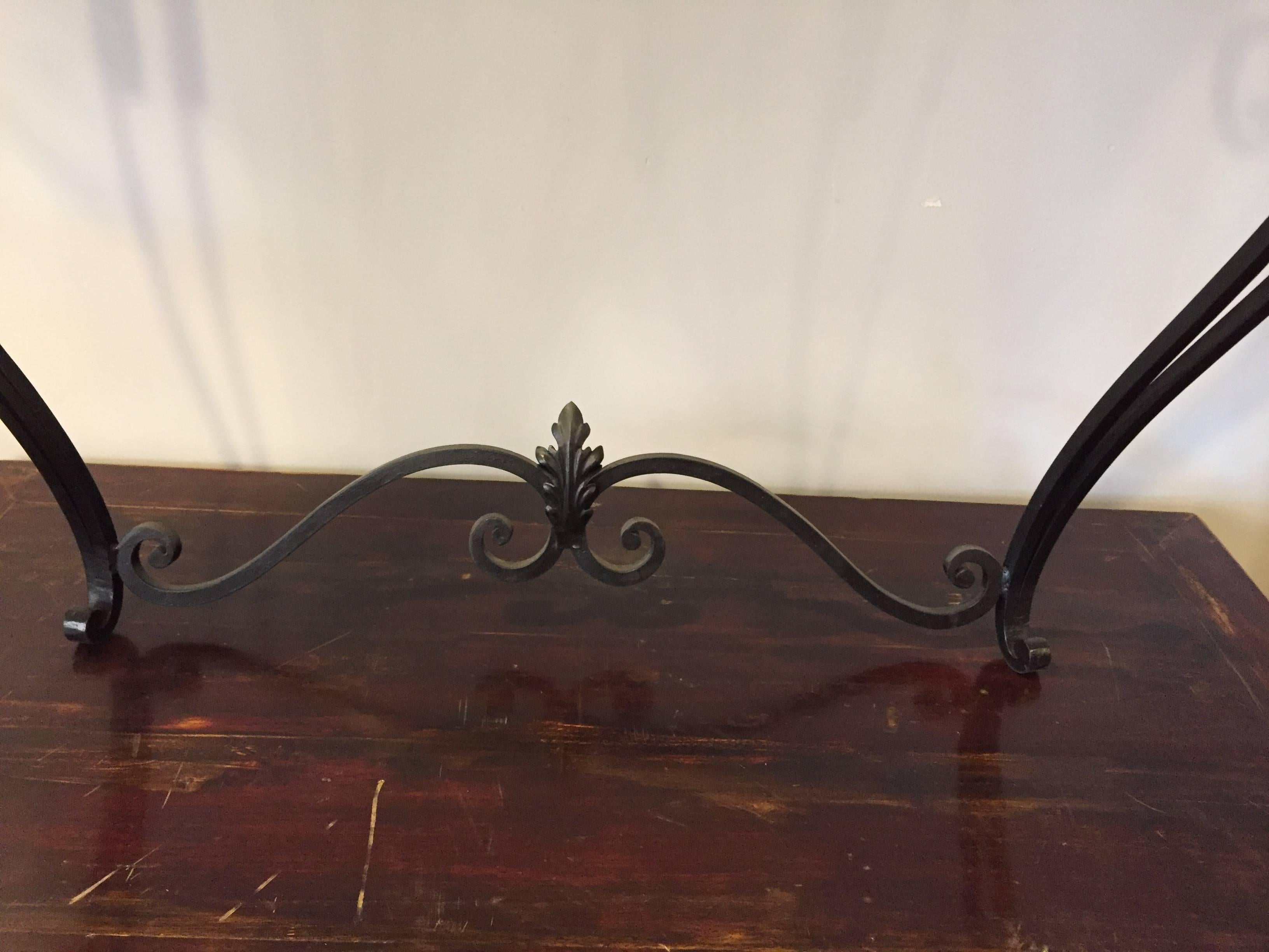 Late 19th Century French Louis XVI Style Wrought Iron Console For Sale 3