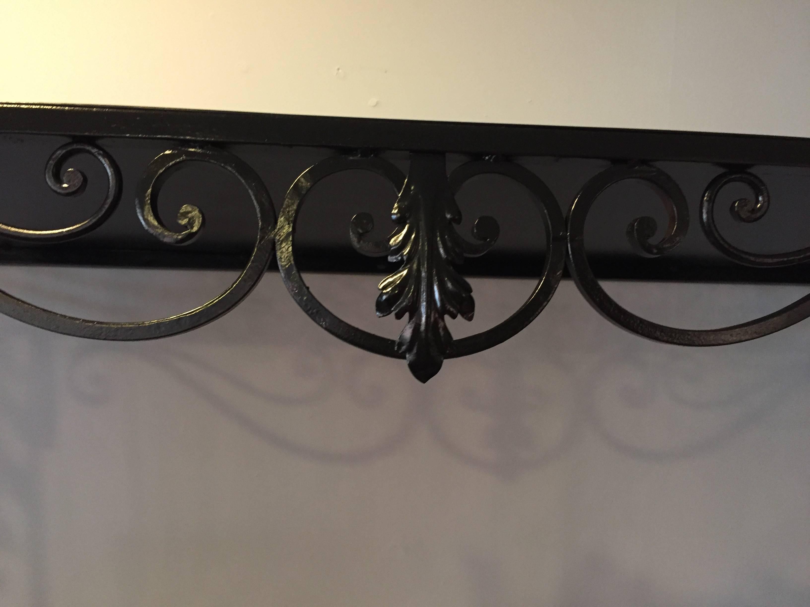 French Provincial Late 19th Century French Louis XVI Style Wrought Iron Console For Sale